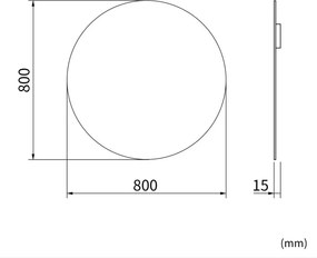 Erga Kerek, kerek tükör 80cm, ERG-V01-ROUND-8080-CL