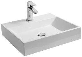 Mosdó Ravak Natural 50x45 cm fehér színben fényes felülettel csaptelep nyílás, túlfolyás nélkül XJO01250000