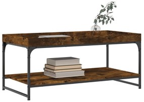 füstös tölgy színű szerelt fa dohányzóasztal 100x49x45 cm