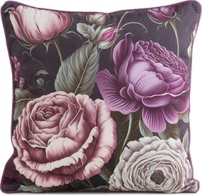 Dekoratív párnahuzat Velvet 45x45 Eurofirany lila zöld virágos