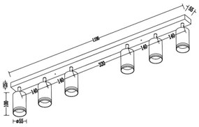 PIPE spotlámpa 6xGU10/10W/230V fekete
