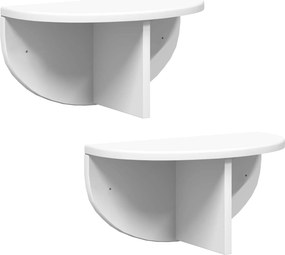 vidaXL Falpolc Falra szerelhető 2 pcs Fehér 38 x 19 x 19 cm Faanyag