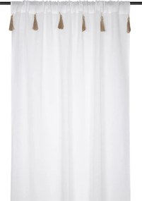 Függöny boho Ibiza 140x260 off white szalagos alagút a nappaliba