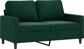 vidaXL kétszemélyes sötétzöld bársony kanapé 120 cm
