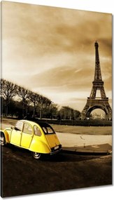 Vászonkép 80x120 Sárga autó és torony