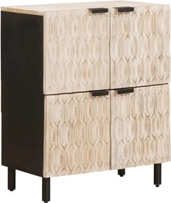 vidaXL Széf Fehér mosott felület 60 x 33 x 75 cm Tömör Mangófát