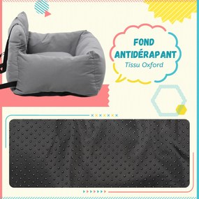 PawHut Kutyák és Macskák Szállító Ülése Párnázott Vastag PP Pamutból, Biztonságos és Kényelmes, Csúszásmentes Aljjal, Sötétszürke 50 x 54 x 33 cm | Ao