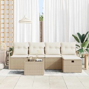 Kerti Kanapé Szett 6 pcs bézs és krémszínű 230 x 117 x 85 cm