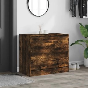 füstös tölgy színű szerelt fa cipősszekrény 80 x 42 x 69 cm