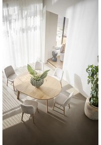 Natúr színű kerek bővíthető étkezőasztal tölgyfa dekorral ø 130 cm Glenside – Rowico