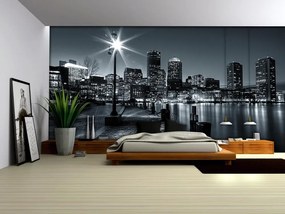 Boston éjszaka poszter, fotótapéta, Vlies (152,5 x 104 cm)
