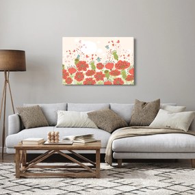 Kép - Madarak egy virágzó réten (90x60 cm)