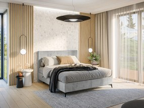 Franciaágy Boxspring 160 cm Ricky (szürke) (matraccal és tárolóhellyel). Akció -16%. 1043439