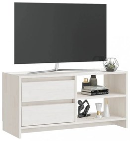 fehér tömör fenyőfa TV szekrény 80 x 31 x 39 cm