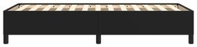 fekete műbőr egyszemélyes ágykeret 90 x 190 cm