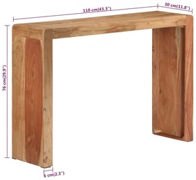 tömör akácfa tálalóasztal 110x30x76 cm