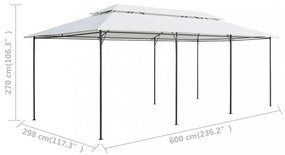 fehér pavilon 600 x 298 x 270 cm 180 g/m²