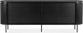 Komód 200 cm méretben, négyajtós kivitelben, fekete színben BECK