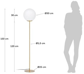 Aranyszínű állólámpa üveg búrával (magasság 150 cm) Mahala – Kave Home
