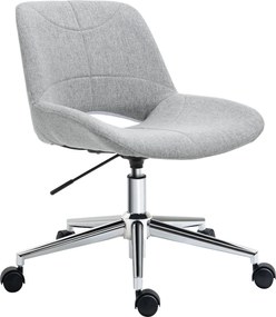 HOMCOM Irodai Szék, Magasságban Állítható Forgószék, Számítógépes Szék, Vászonhatású, 110 kg Teherbírás, Fém, Világosszürke, 49 x 56.5 x 73-82.5 cm |