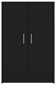 fekete szerelt fa cipősszekrény 60 x 35 x 92 cm