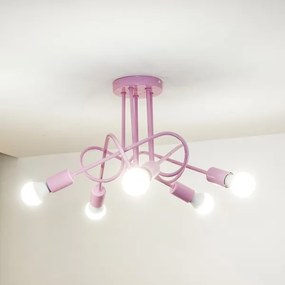 Felületre szerelhető csillár OXFORD 5xE27/15W/230V rózsaszín