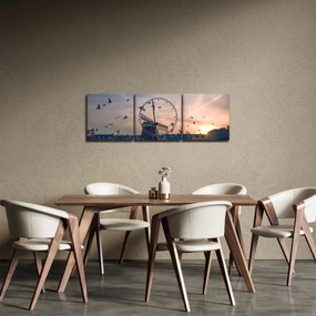 Szélmalom képe (órával) (90x30 cm)