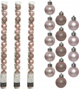 Kis karĂĄcsonyfadĂsz 3cm mƱanyag dĂsz x14 pĂșderrĂłzsaszĂn karĂĄcsonyfadĂsz