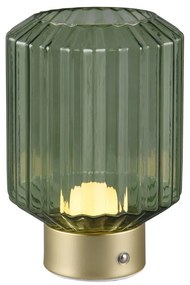 Zöld-aranyszínű LED dimmelhető asztali lámpa üveg búrával (magasság 19,5 cm) Lord – Trio
