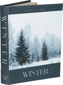 Hamis Könyv Téli Doboz öko bőr filc ékszertartó nagy 28cm