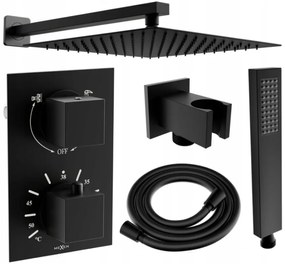 Mexen Cube DR02 rejtett zuhanygarnitúra esőzuhannyal 30x30 cm (6 az 1-ben), fekete, 77502DR0230-70