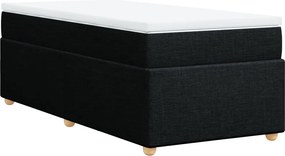vidaXL fekete szövet rugós ágy matraccal 100 x 200 cm