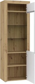 GAMA 1 ajtós vitrines szekrény | Artisan tölgy + Fehér