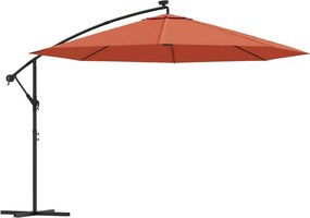 vidaXL terrakotta színű konzolos napernyő LED-világítással 350 cm