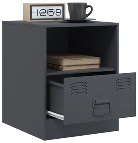 vidaXL antracitszürke acél éjjeliszekrény 34,5 x 39 x 44 cm