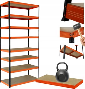 Tárolószekrény fém állvány Helios 270x75x60cm 8Px175kg Magas