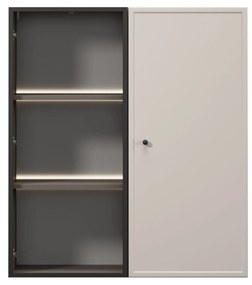 Lorini fali vitrin 100 cm - kasmír / fekete fogantyú