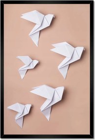 Poszter keretben 40x60 Origami fehér galamb