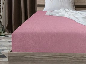 MOLTON fleece gumis lepedő rózsaszín 180 x 200 cm