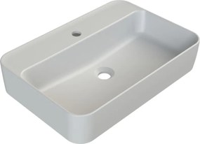 CeraStyle HERA - PULTRA ültethető - Top Counter - porcelán mosdó - MATT FEHÉR - 60 x 42 cm