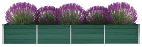 zöld horganyzott acél kerti magaságyás 320 x 80 x 45 cm