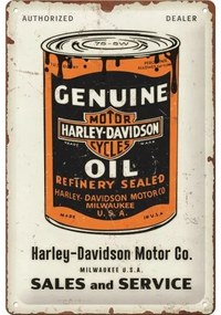 Fém tábla Harley Davidson - Genuine Oil Can, (30 x 20 cm)