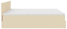 Ottomán ágykeret matraccal krém 200x200 cm anyaggal