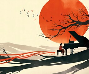 Poszter 60x50cm Zongoraművész