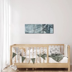 Kép - Tower Bridge hideg tónusokkal (órával) (90x30 cm)
