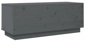 szürke tömör fenyőfa TV-szekrény 90 x 35 x 35 cm