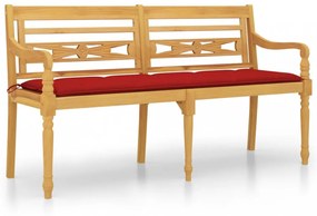 tömör tíkfa Batavia pad piros párnával 150 cm