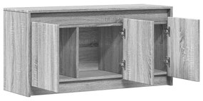 szürke sonoma színű szerelt fa LED-es TV-szekrény 100x34x50 cm