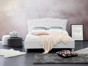 Franciaágy 140 cm MATH (ágyráccsal) (fehér). 1007342