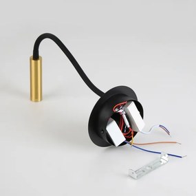 Brilagi -LED Rugalmas fali lámpa USB porttal MAYA LED/3W/230V fekete/arany